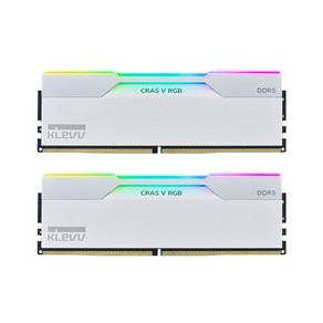 [에센코어] KLEVV DDR5 PC5-48000 CL30 CRAS V RGB WHITE 서린 [32GB (16GB*2)] (6000), 2개