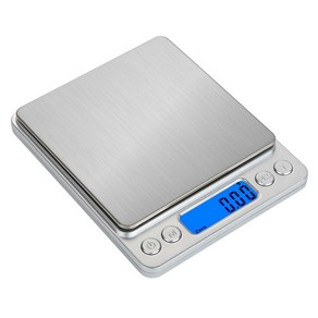 스테인레스 스틸 플랫폼 디지털 주방 저울 전자 요리기를 사용한 음식 저울, 2kg 0.1g