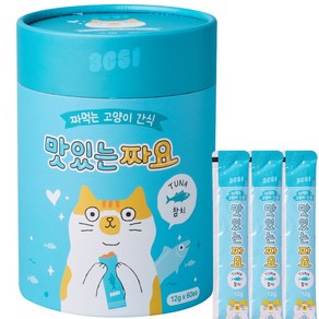 3651 맛있는 짜요 짜먹는 고양이 츄르 간식, 참치, 12g, 60개