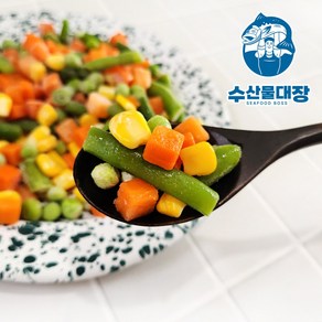 냉동 혼합야채 (당근 그린빈스 완두콩 옥수수) 1kg 야채 믹스 볶음밥, 혼합야채 1kg, 1개