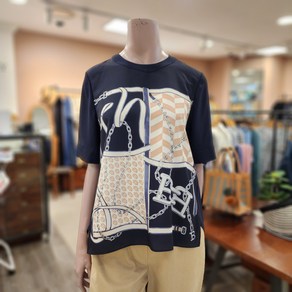 BCBG 니스 PRINT BL 티셔츠 _ B4C7B414 55 [NAVY]