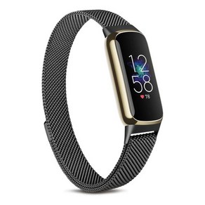 갤럭시 아이폰 호환 가능 Fitbit 럭스 밴드 스포츠 스트랩 금속 마그네틱 스마트 워치 손목 밴드 팔찌 교체, [06] Black