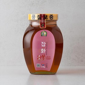 [소백산꿀아저씨] 국내산 천연 잡화 벌꿀 2.4kg 선물세트, 1개