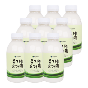 유기농 요거트 수제 플레인 딸기요거트, 9개, 500ml