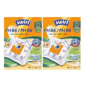 Swirl PH86 PH96 독일 스월 필립스 AEG Electrolux 진공청소기용 먼지봉투 4매 x 2팩