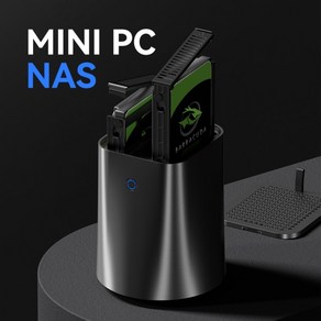 NAS 미니 PC 라이젠 7 5825U 인텔 N100 DDR4 M.2 NVMe SSD 2x HDD 2.5 3.5 인치 RAID WiFi6 FeeNAS 윈도우, 02 intel N100 WiFi6, 03 No RAM No Stoage, 1개