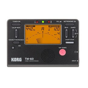 KORG 전자박자기 TM60/메트로튜너/조율기/튜닝기/튜너기/메트로놈 TM-60, 블랙, 1개