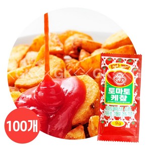 제이케이푸드 오뚜기 일회용 토마토 케찹 케첩 9gX100개 파우치 업소용, 100개, 9g