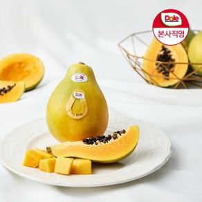 [돌] [Dole 본사직영] 파파야 5과 2.5kg (개당 500g 내외), 1개, 상세 설명 참조