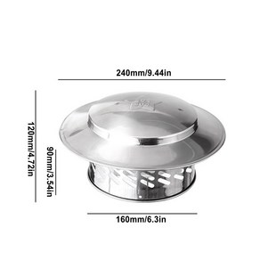 굴뚝 외부 스테인레스 스틸 배기 파이프 커버 미세 격자 구조 보호 도구 모든 유형의, [03] 160mm, 1개