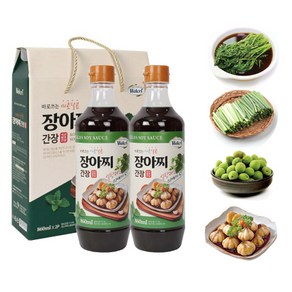 웰크리 바로쓰는 장아찌 간장 860ml 2p선물세트, 1세트