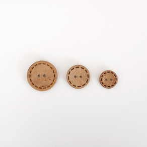 슬로우모먼츠 야자 스티치 단추 - 소/중/대 (15mm/20mm/25mm), 1개