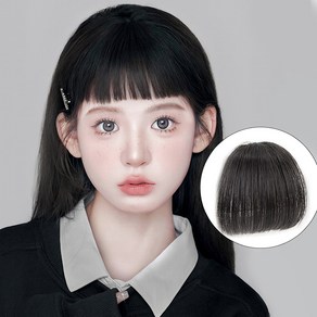 HAIRCUBE 숏 뱅 앞머리 100%인모 븥임머리 헤어피스