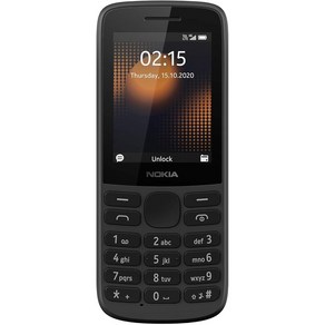 Nokia 215 GSM 언락 휴대폰 4G 국제 버전 블랙, 1개