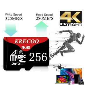 KRECOO® 휴대폰 카메라용 Micro SD 메모리 SD 카드4GB 64GB 128GB 256GB TF 4K 클래스 10