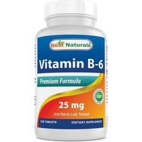 Best Natuals Vitamin B6 25mg 120 Tablets 120 Count Pack of 2, 1개