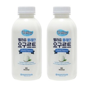 임실치즈농협 벨라유 요구르트500ml 3종 셋트(플레인 딸기 블루베리), 플레인 요구르트500ml, 2개, 500ml