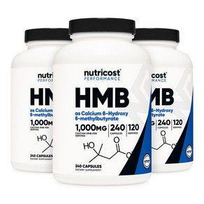 뉴트리코스트 HMB 1000mg 캡슐, 240정, 3개