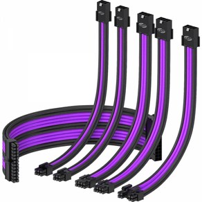 강원전자 NM-DPR037 PSU 연장 16AWG 슬리빙 케이블 0.3m (블랙/퍼플 6종), 1개