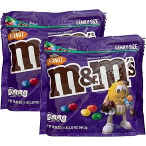 M and Ms 엠앤엠 49% 카카오 다크 초콜릿 피넛 캔디 544g 2봉, 2개