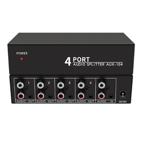 PC DVD 스피커용 오디오 분배기 1 in 4 Out RCA LR Aux 스테레오 디스트리뷰터 사용하기 쉬움, 1개