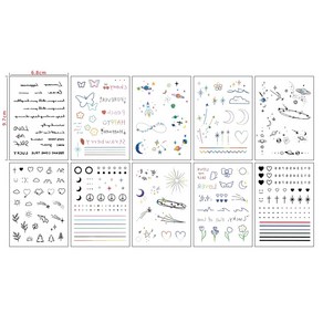 떨샵 컬러 반영구 타투스티커 방수 감성헤나 패션 문신 바캉스 10장 99번