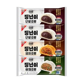 겨울간식 롯데 호빵 (단팥4개x2봉+피자4개+야채4개), 360g, 2개