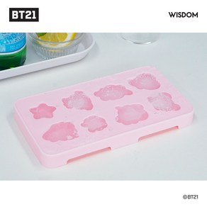 BT21 미니니 실리콘 얼음틀 큐브 아이스 얼음트레이 빵틀 실리콘 몰드 얼음통 보관통, 옐로우, 1개