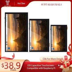 BIGTREETECH 터치 스크린 DSI LCD 디스플레이 3D 프린터 부품 옥토프린트 라즈베리 파이 4 3B 플러스 2B PITFT50 V2.1 PITFT70 PI TFT43, 2) PITFT43 V2.1, 1개