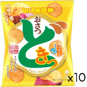 UHA 일본 오사쯔 도키 슬라이스 고구마 칩 시오 버터 65g x 10봉, 1개