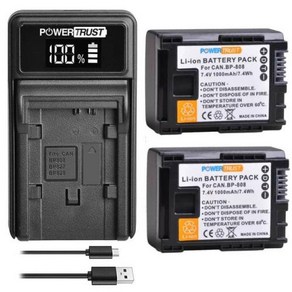 PoweTust BP-808 배터리 및 충전기 캐논 HF20, 06 2 battey1 chage, 06 2 battey1 chage