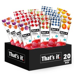 Fuit Bas Snack Gift Box (20 Pack) - 100% Natual 과일 바 스낵 선물 상자(20팩) - 100% 천연 프리 비건 과일 스낵 다양한, 20개