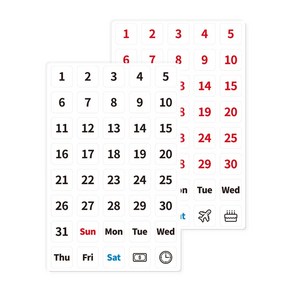 마그피아 일자고무자석 날짜 순서 번호 MDRM 25 색상, 검정