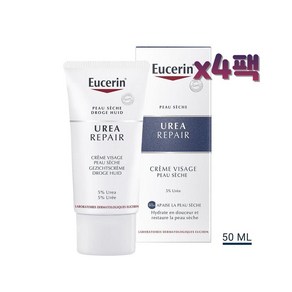 Eucein 유세린 우레아 리페어 건성 페이스 크림 5% Uee 50ml x4팩, 4개