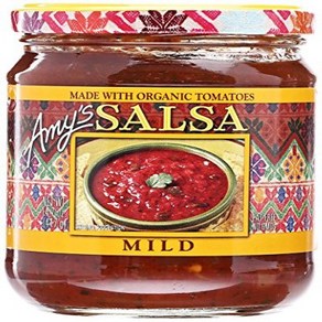 Amy's Oganic Salsa Fat Fee Tomato Mild 14.7 Ounce Amy's Oganic Salsa 무지방 토마토 마일드 14.7온스, 416g, 1개