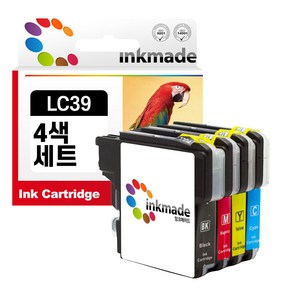 브라더 LC39 호환잉크 4색 세트 MFC-J220 MFC-J410 MFC-J265W DCP-J125 DCP-MJ315W, 1개