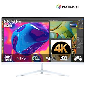 (연말이벤트)픽셀아트 PIXELART PAU2711W 화이트 무결점 UHD 60Hz 4K IPS 모니터