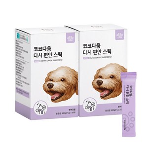 코코다움 다시편안스틱 강아지 기관지 협착 기침 켁켁 호흡기 건강 12g x 30포x2박스