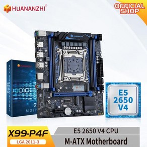 HUANANZHI X99 P4F LGA 2011-3 XEON 마더보드 인텔 E5 2650 V4 지지대 DDR4 RECC 메모리 콤보 키트 세트, 01 마더 보드