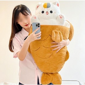 붕어빵 속 냥이 대형 쿠션인형 당근 속 토끼 강아지뼈 속 강아지 인형 45cm, 붕어빵+냥이, 1개