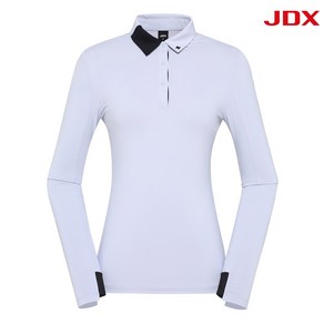 [JDX] 여성 아스킨 배색 제에리 변형카라 티셔츠 (X1TLT7403LV), 라이트블루(LV)