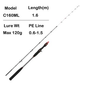 JOHNCOO 존쿠 초경량 오징어 낚싯대 라이트 지깅 로드 ML 최대 120g 1.5m 1.6m