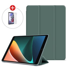 두스피릿 갤럭시탭 A9 PLUS 플러스 11인치 호환 북커버 케이스 (+액정보호), 딥그린, 1개