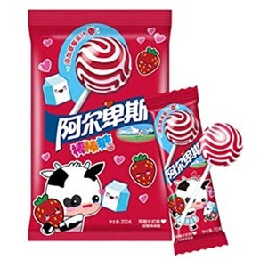 Stawbey Shanghai Specialty: Bufandi Alps o Al 딸기 상하이 특산품: Bufandi Alps 또는 Alpenliebe Lollipop, 상세참조, 200g, 1개