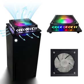 Xbox 시리즈 x용 상단 냉각 팬 쿨러 시스템 테이블 스탠드 콘솔용 RGB LED 조명 포함, [01] Xbox Cooling Fan, 01 Xbox Cooling Fan