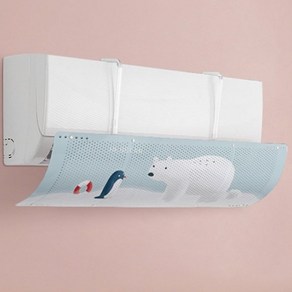 살림일기 무타공 무접착 벽걸이 에어컨 바람막이, 에어컨바람막이-스카이(북극곰), 1개