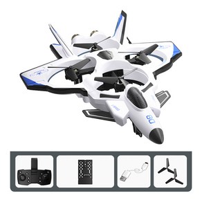 JJRC H121 Fighte 드론/EVA 폼 소재 2.4G 원격제어 전투기 드론/스탠다드 버전, 화이트, 배터리 1개, 1개