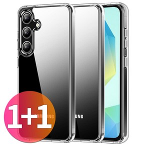 스톤스틸 1+1 갤럭시 A16 LTE 하이 클리어 슬림 투명 젤리 케이스