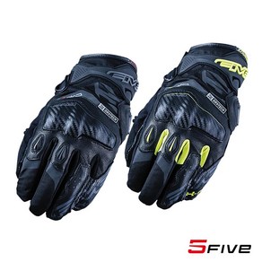 파이브 X RIDER WP 21 글러브 / 오토바이 숏 장갑 / 스마트터치 카본 쉘 보호대 / FIVE X RIDER WP 21 GLOVES 엑스라이더, 블랙/옐로우