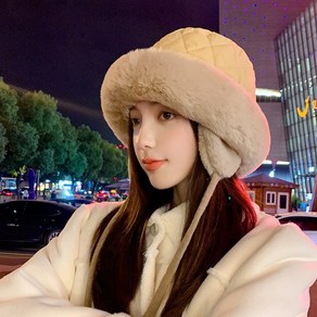 까마느 엘레강스 패딩 벙거지 귀도리 모자 겨울 귀달이 모자